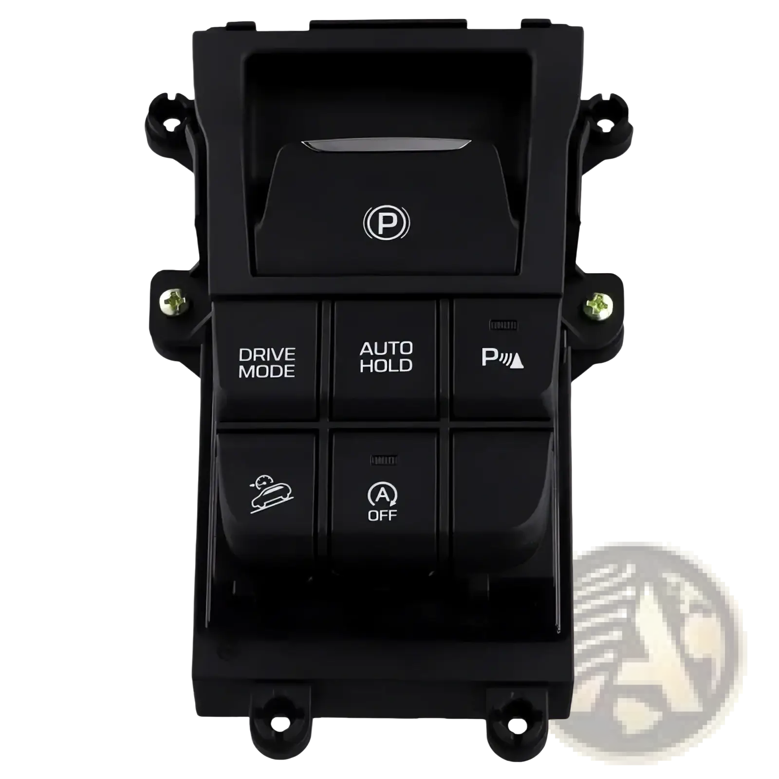Black plastic electronic hand brake switch for Tucson 2016 2017 with buttons for drive mode auto hold parking brake and off