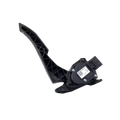 Black plastic electronic throttle pedal assembly for GM cars with integrated sensor and mounting bracket shown from the back side