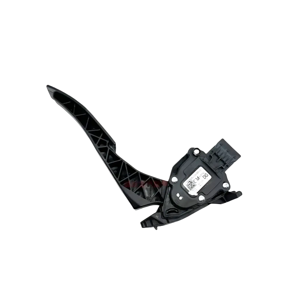 Black plastic electronic throttle pedal assembly for gm cars with integrated sensor and connector visible from back side