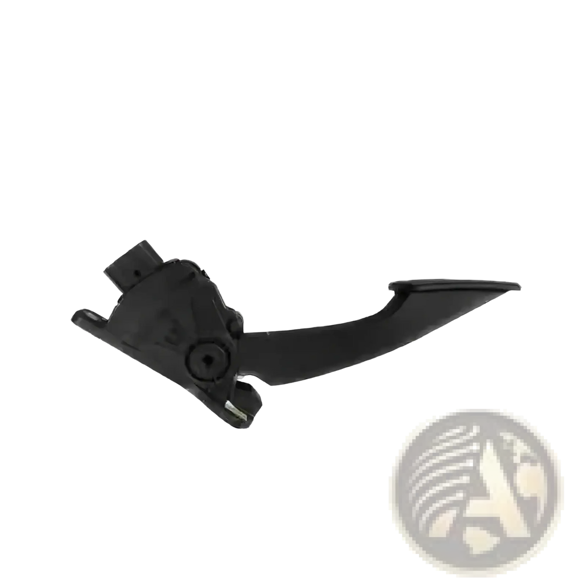 Electronic throttle pedal assembly for gm cars showing black plastic brake pedal lever with curved footrest and bracket backside