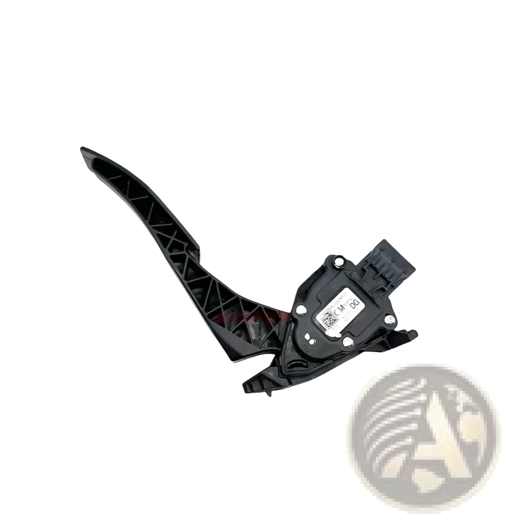 Black plastic electronic throttle pedal assembly for gm cars with integrated sensor and connector visible from back side