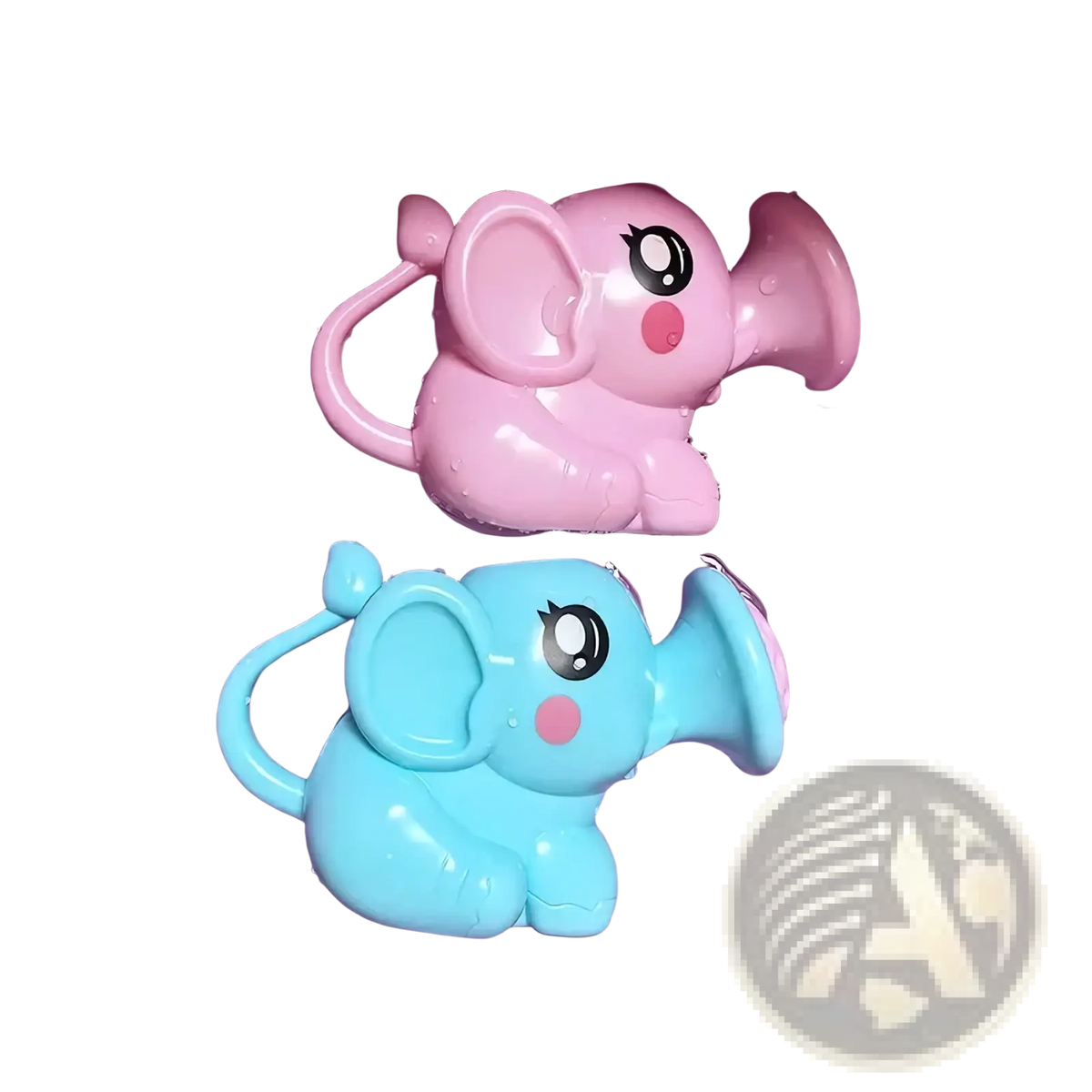 Pink and blue plastic elephant baby bath shower toys with cute cartoon faces water sprayers for bath time fun