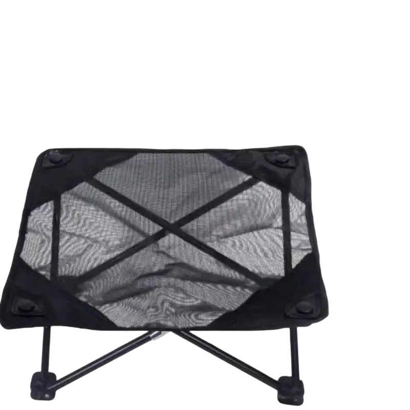 Elevated folding dog cot black mesh pet bed with 49cm folding mesh top and collapsible metal legs at 21cm height