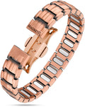 Ellipsemax rose gold pure copper magnetic link bracelet with sleek interlocking links and polished finish