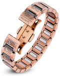 Ellipsemax Viking rose gold magnetic copper bracelet for men with intricate engraved patterns and sleek modern design