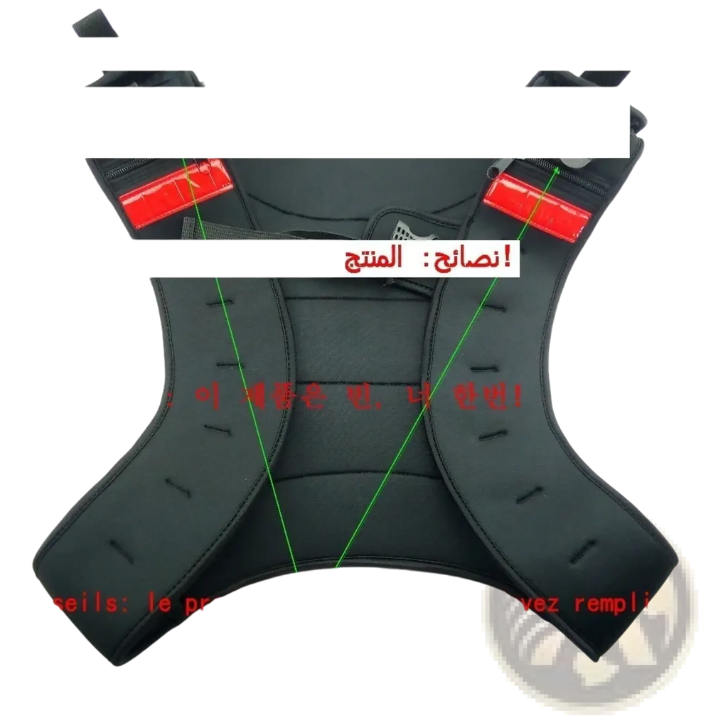 Eluanshi weighted vest padded black waist support with red reflective strips for fitness and strength training use