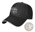 Black embroidered slogan baseball cap with white trim for women featuring a humorous motivational phrase