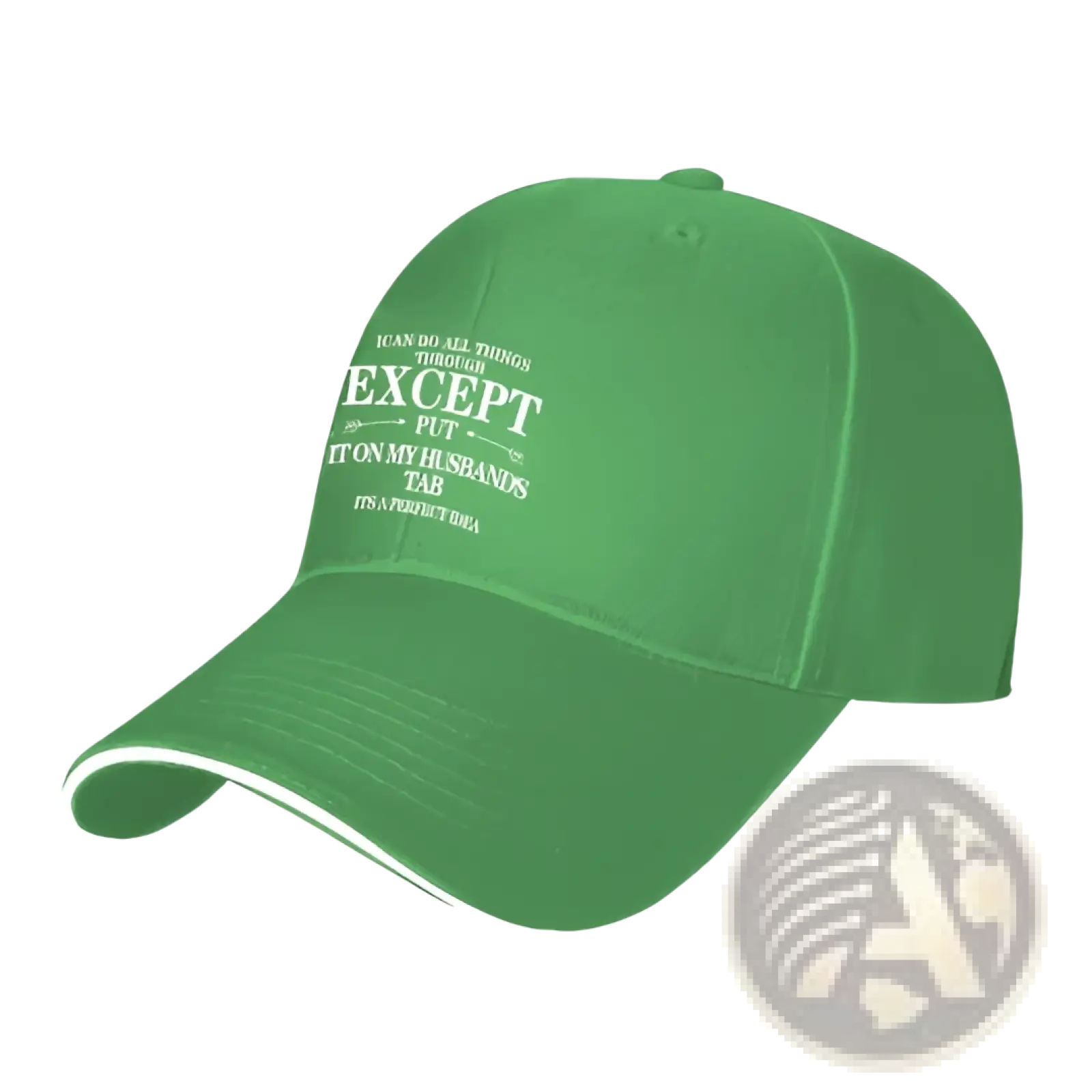 Green embroidered slogan baseball cap sun hat for women with white text i can do all things through christ