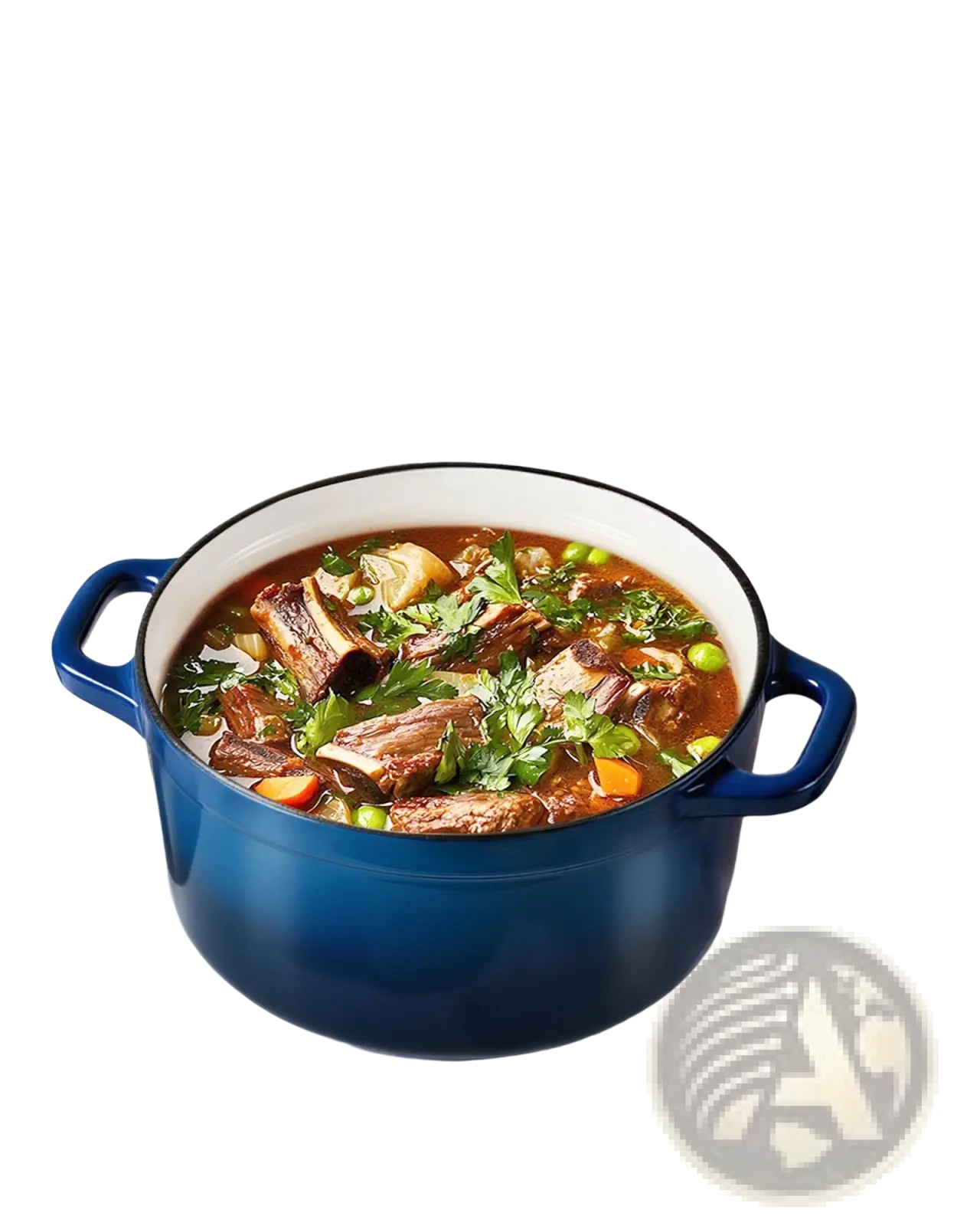 Blue enameled cast iron dutch oven with white interior and silver knob 6 qt cookware for versatile cooking