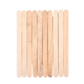 Ten light-colored wooden popsicle sticks neatly arranged for epoxy resin mixing tool set for diy jewelry making