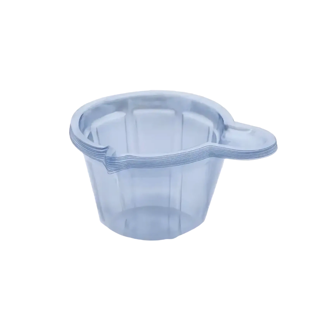 Transparent plastic measuring cup with handle and ridged interior for epoxy resin mixing tool set in diy jewelry making