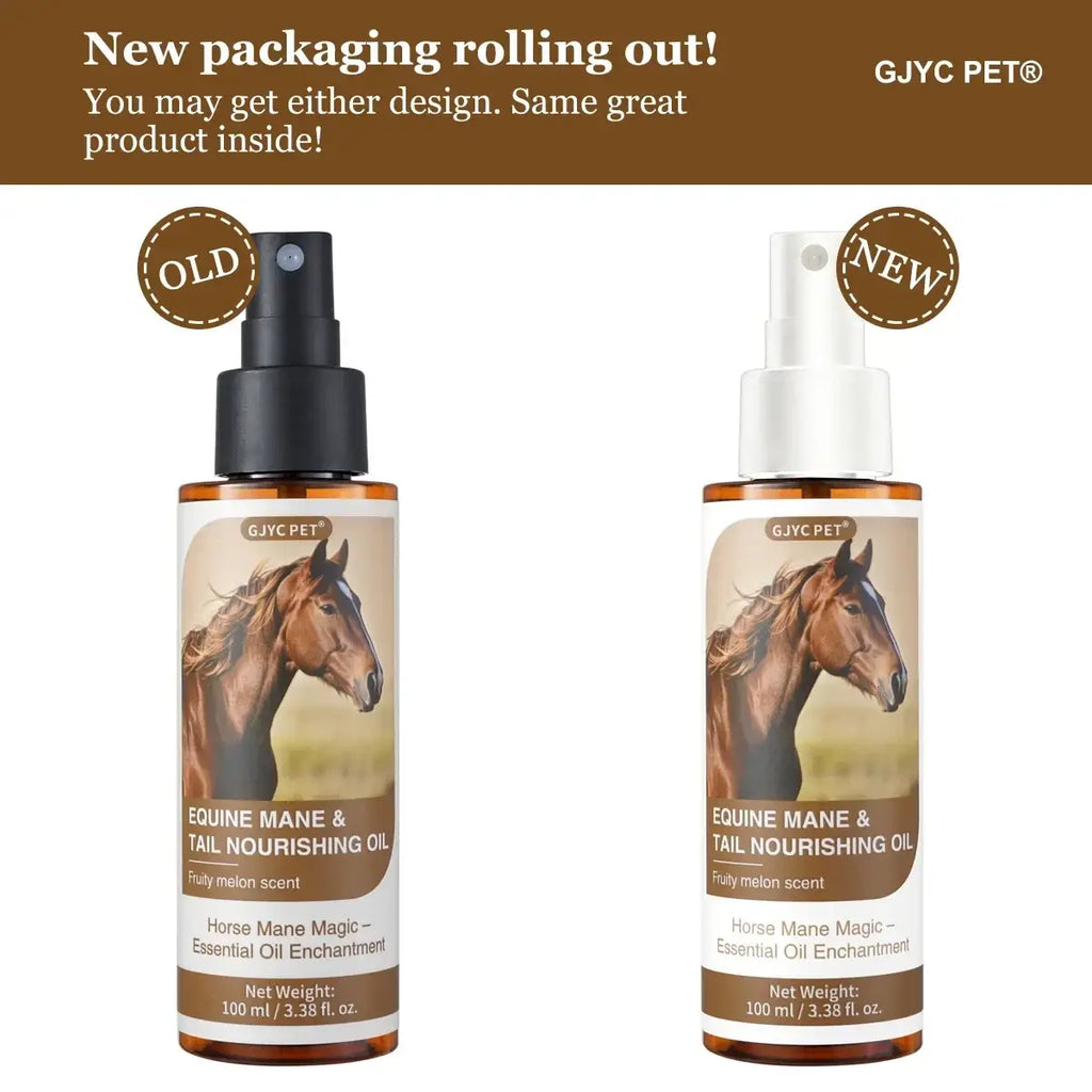 Gjyс equine hair care oil 100ml amber glass bottle with black spray nozzle for mane and tail nourishing treatment
