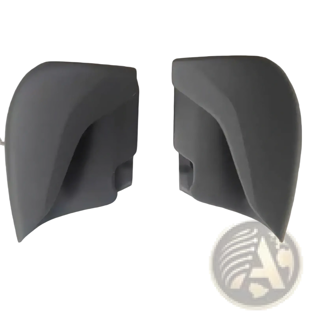 Ergonomic handheld console grip handle 2pcs with dark gray molded plastic car side mirror covers shown from the back side