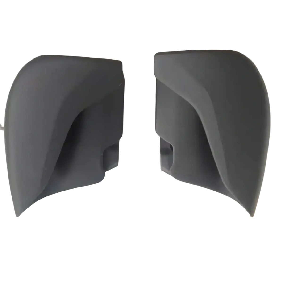 Ergonomic handheld console grip handle 2pcs with dark gray molded plastic car side mirror covers shown from the back side