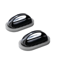 Ergonomic kitchen scrubber sponge with black plastic handle and gray foam squeegees for effective window cleaning