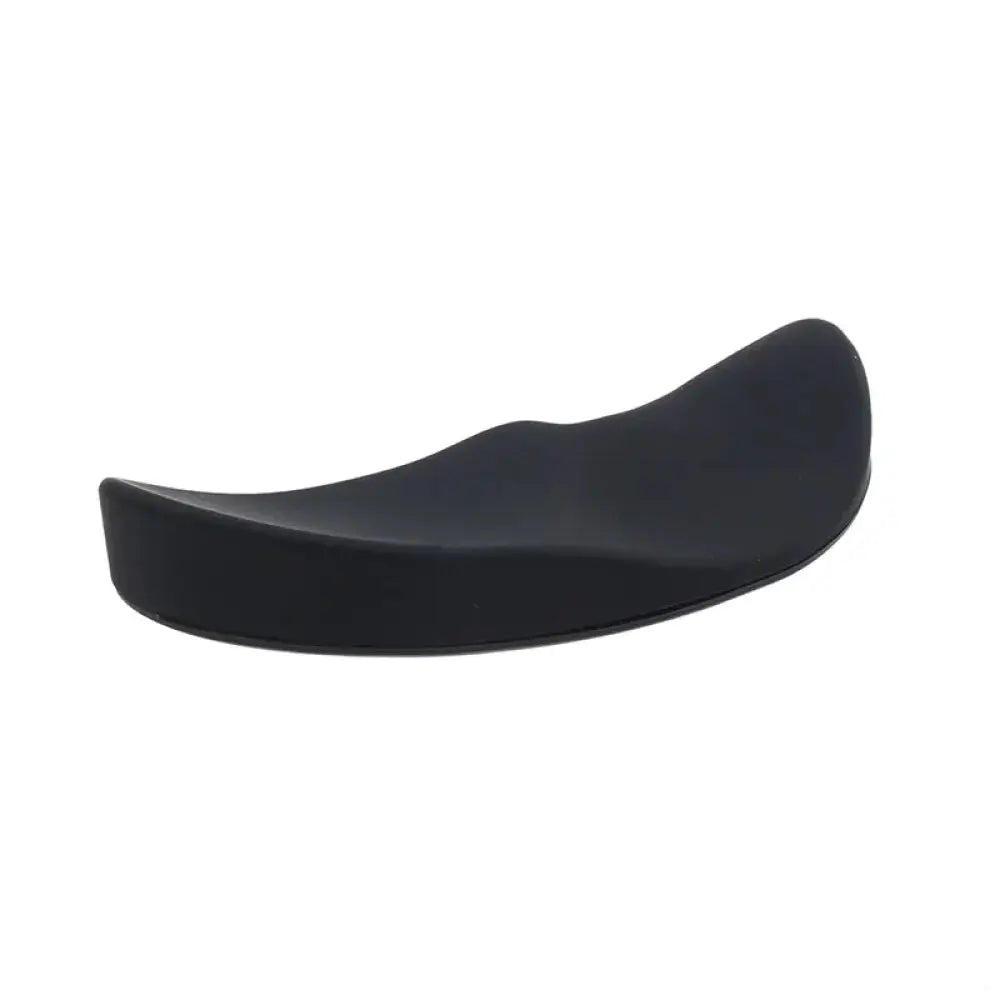 Black ergonomic silicone gel mouse wrist rest with smooth curved design and gliding base for comfortable use