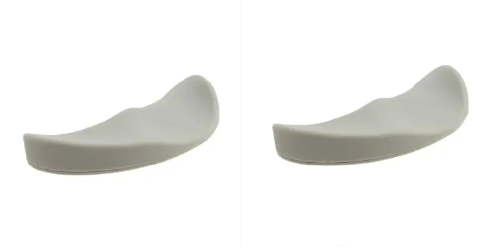 Gray ergonomic silicone gel mouse wrist rest with smooth curved design and gliding base for comfortable use
