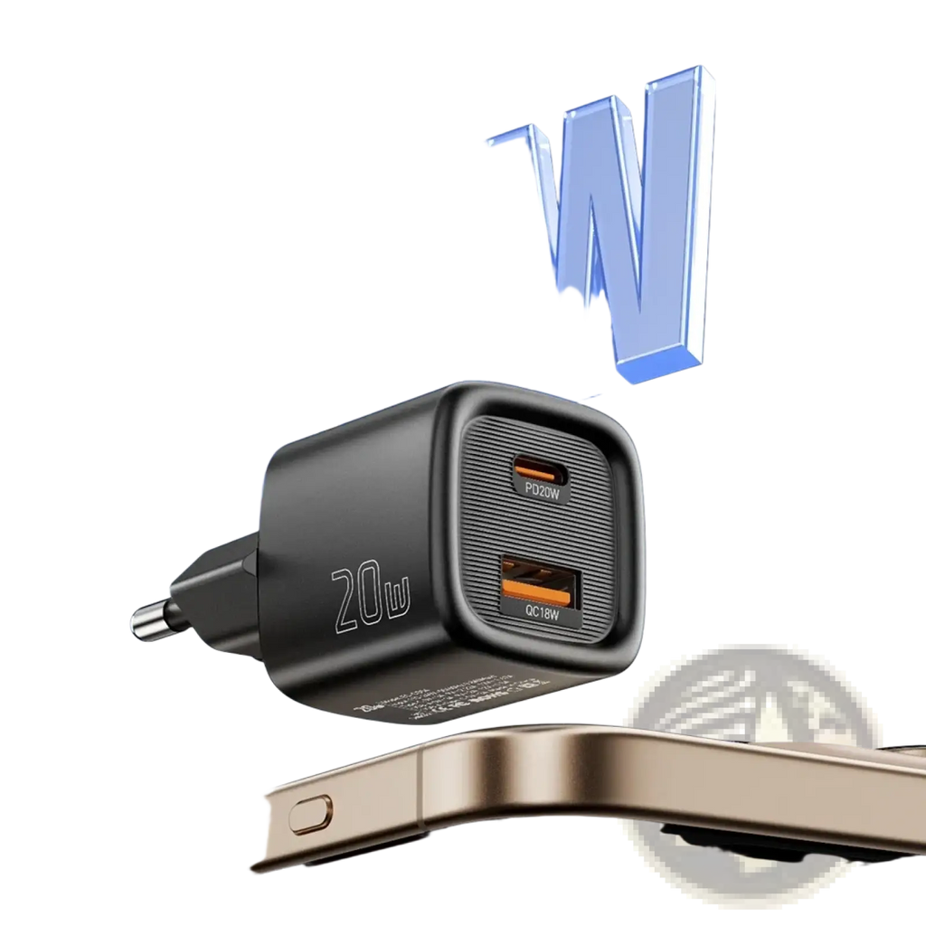 Black essager 20w usb c fast wall charger with dual usb a and usb c ports and sleek compact design