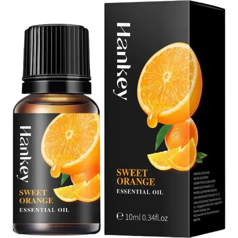 Hankey essential oil for aromatherapy and stress relief in a dark amber 10ml glass bottle with black packaging for aroma diffusers