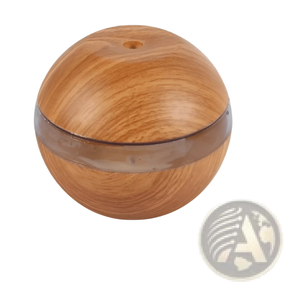 Wooden essential oil diffuser humidifier with 300ml capacity usb powered and translucent band around its middle