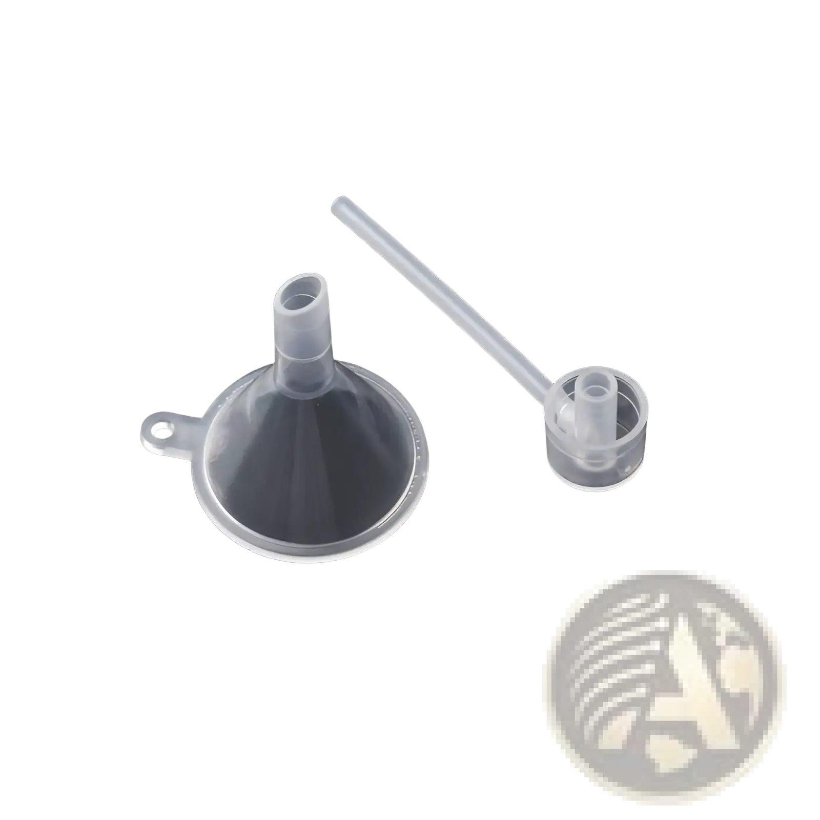 Clear plastic mini funnel with handle and matching pipette for essential oil dispenser tool set 3pcs
