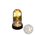 Eternal rose glass dome luminous flower gift featuring a glowing white rose encased in clear glass with LED lights