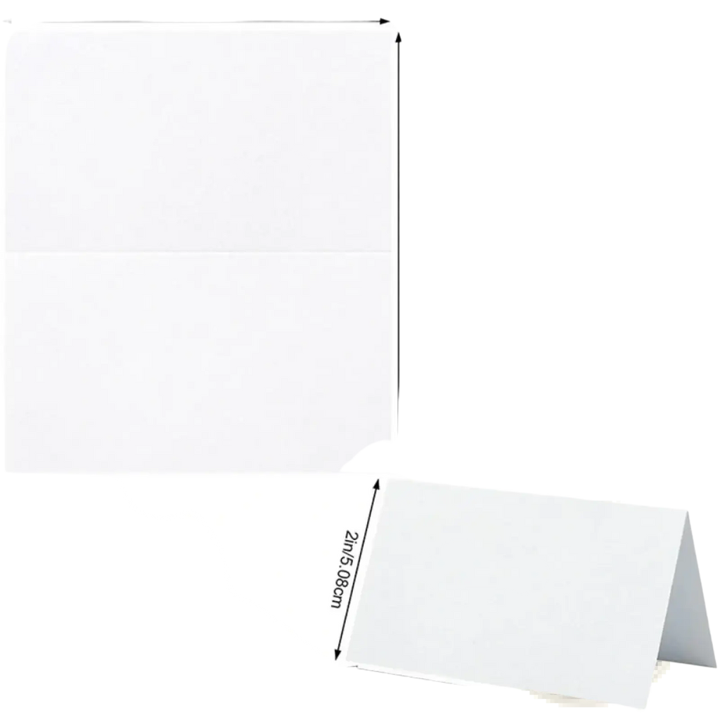 White blank eucalyptus leaf place cards 4x3.5 inches with minimalist design for elegant wedding table settings