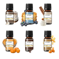 Euqee bakery fragrance oil set of six 10ml glass bottles with black caps each containing scented essential oil