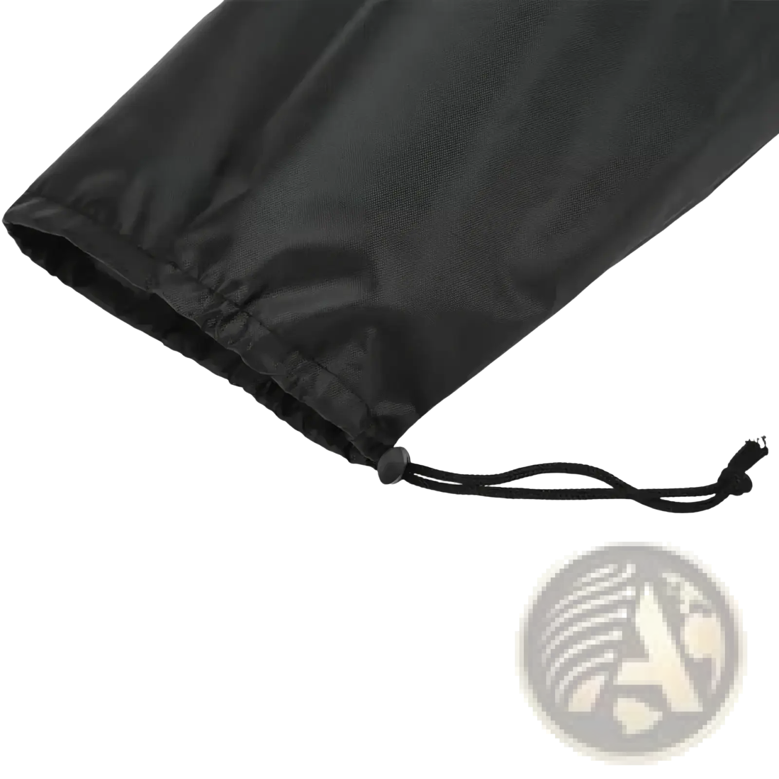 Black drawstring storage bag made of durable nylon fabric with reinforced cord and toggle for ev charger rain cover protection