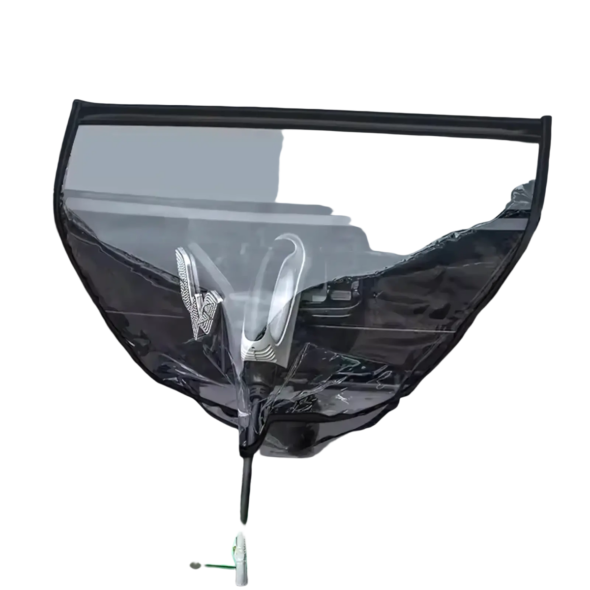 Ev charger rain cover clear plastic license plate cover with black trim and transparent shield for protection
