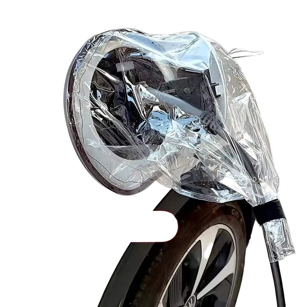 Transparent plastic ev charger rain cover magnetic waterproof port protector designed to shield charging ports