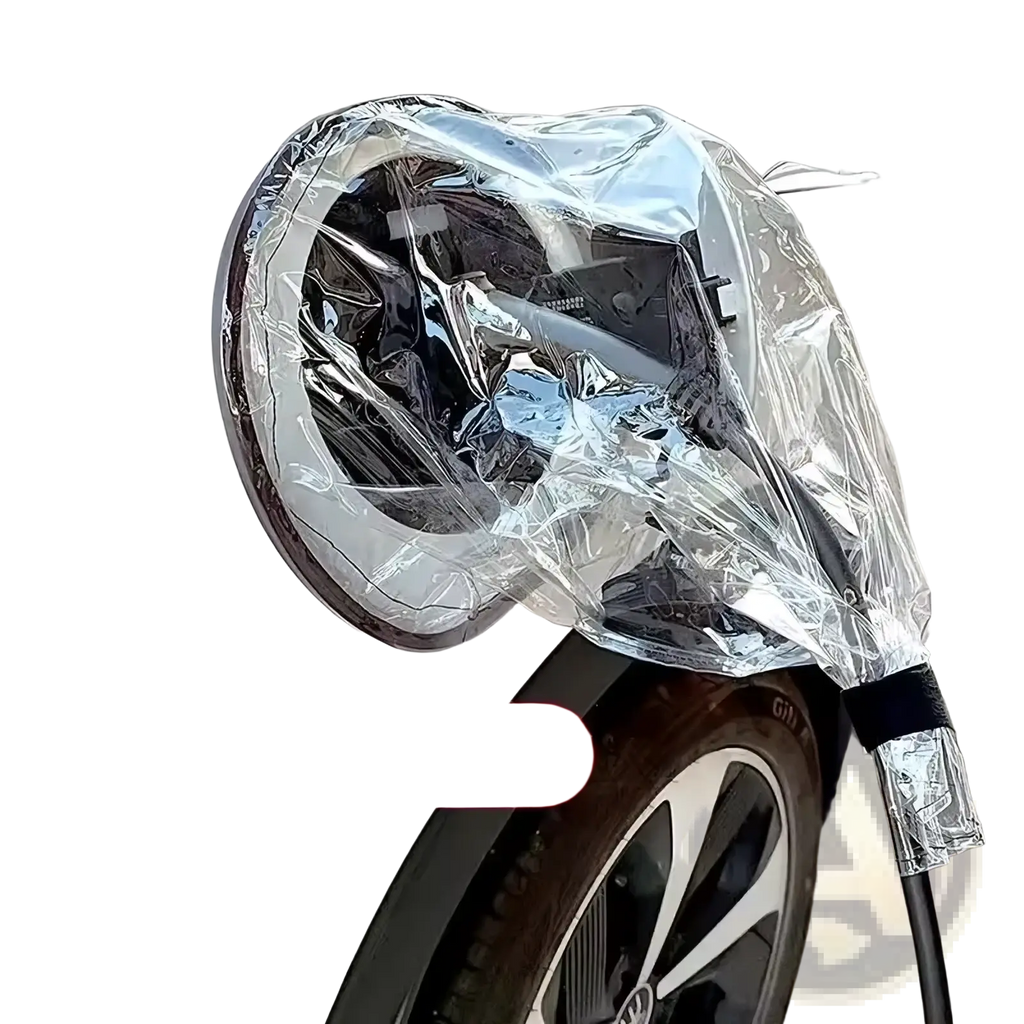 Transparent plastic ev charger rain cover magnetic waterproof port protector designed to shield charging ports