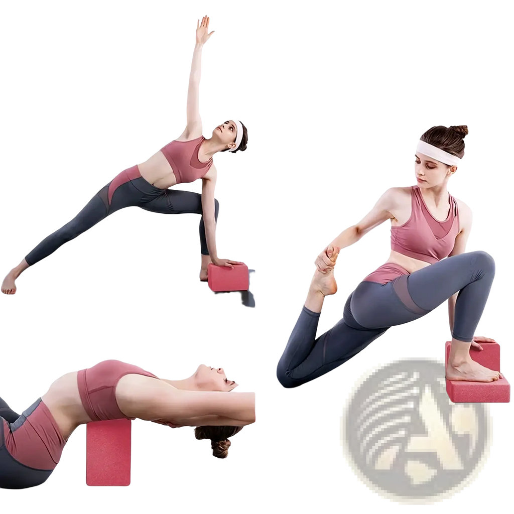 Pink eva foam yoga block designed for fitness exercise and stability in yoga practice