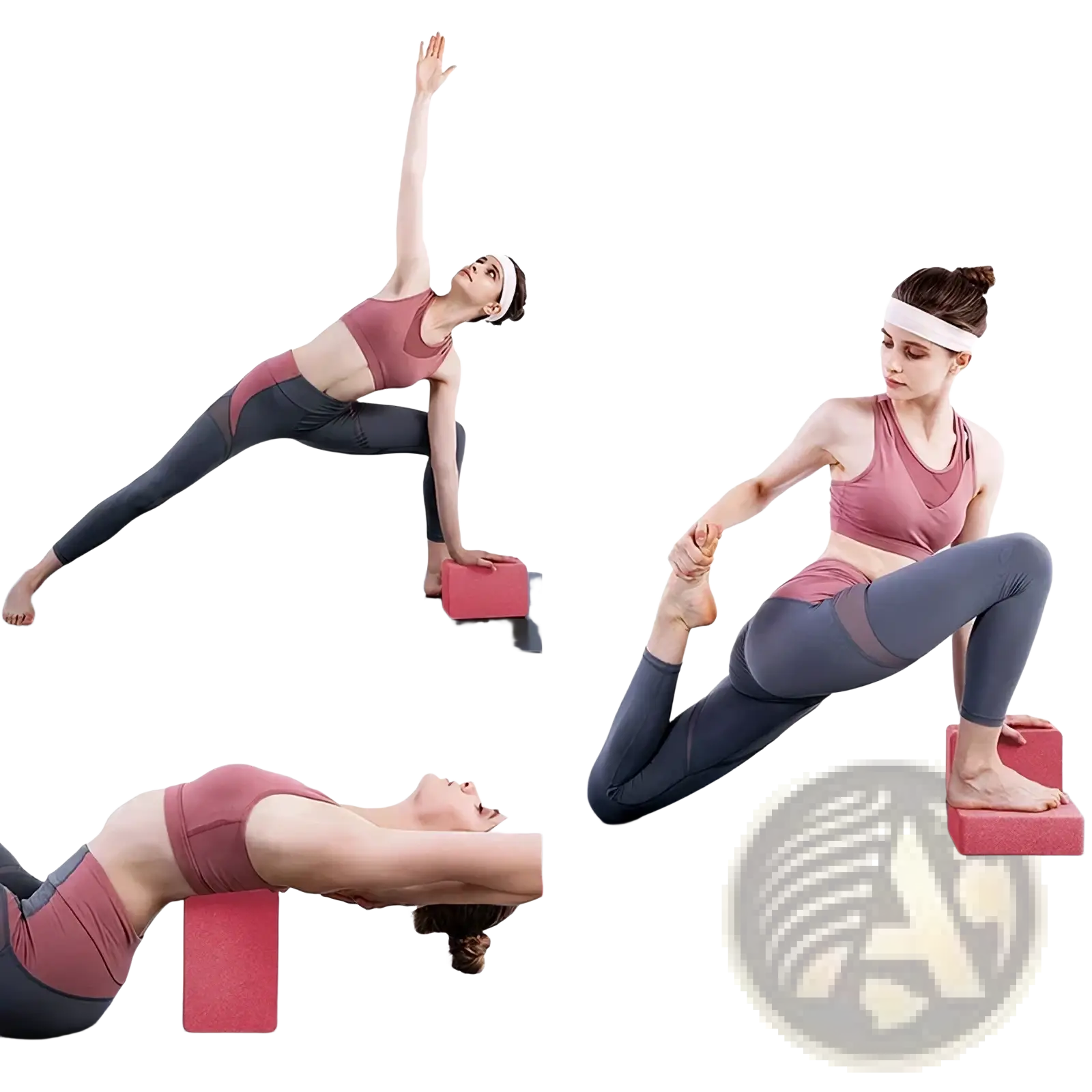 Pink eva foam yoga block designed for fitness exercise and stability in yoga practice