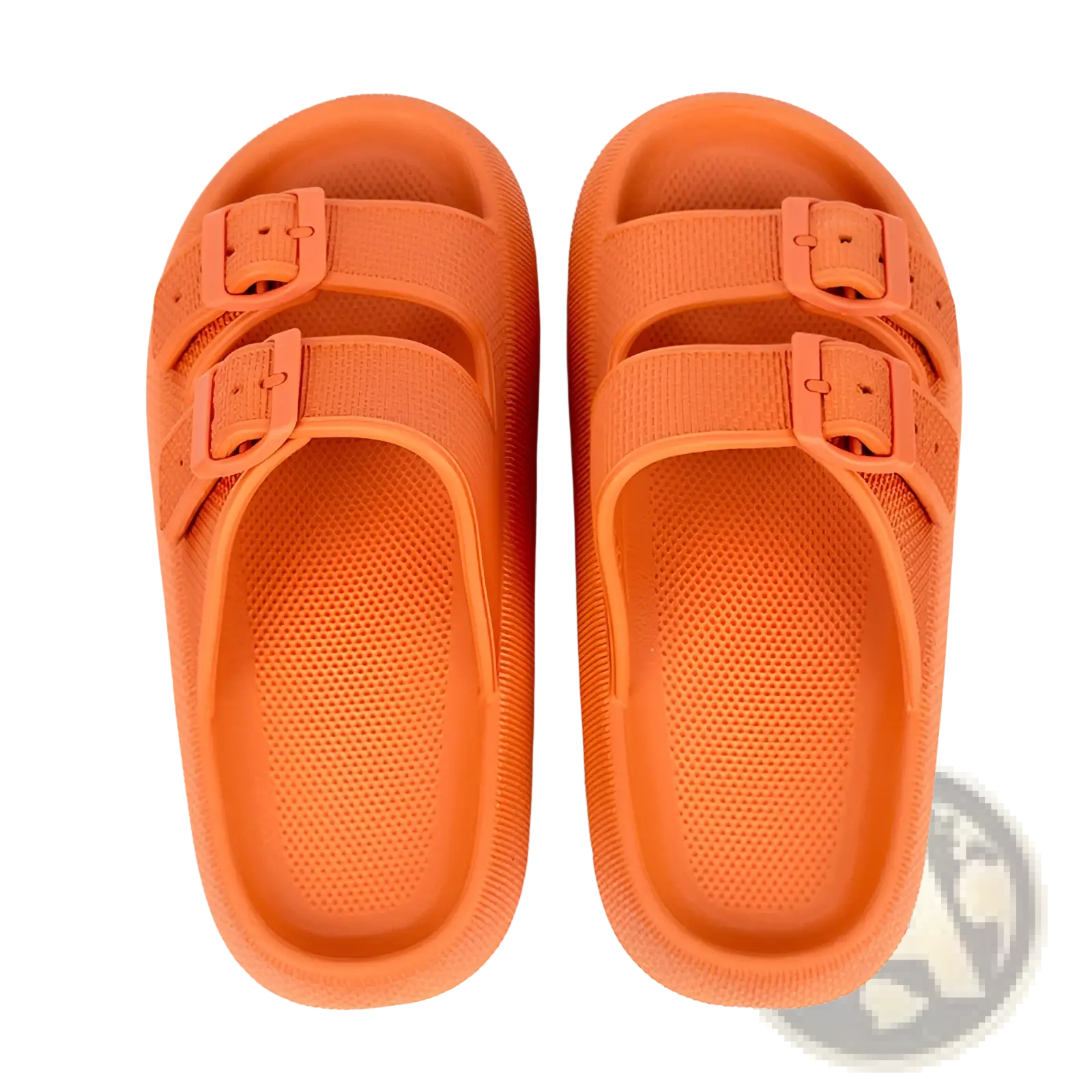 Orange eva platform buckle sandals with two adjustable straps breathable thick sole slippers