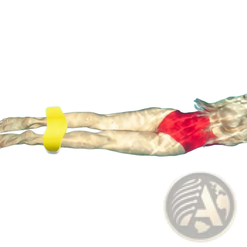 Yellow eva swimming pull buoy leg float with white trim for swim training and leg support
