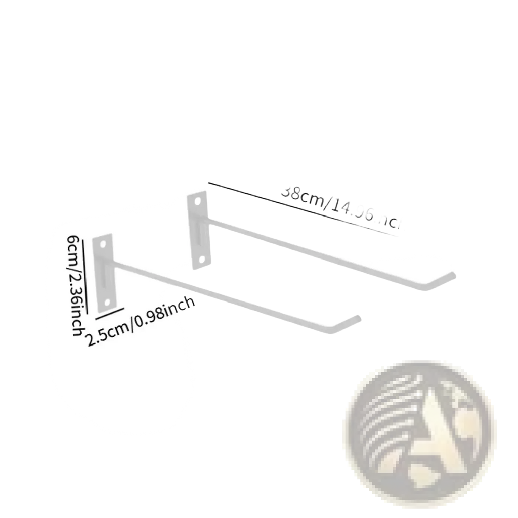 Silver metal exercise ball wall mount holder with sleek minimalist design and curved hooks for iron storage rack