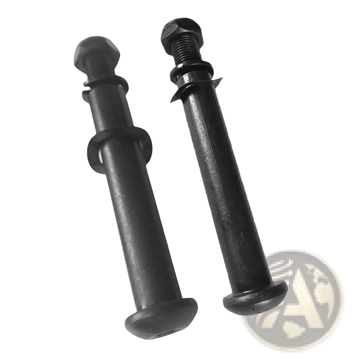 Black exercise bike replacement bolt and adjustment knob with hexagonal head and threaded shaft for spoke nipples