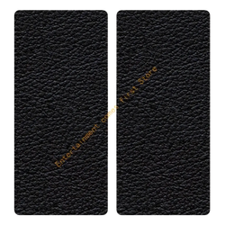Black textured leather phone case with pebbled finish shown alongside exercise equipment mat set 2 pcs pvc floor protection