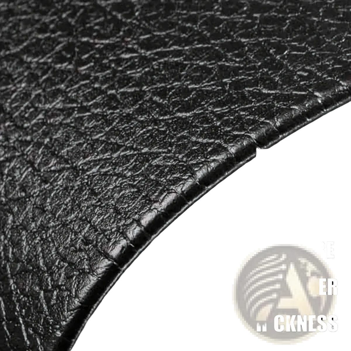 Black textured pvc exercise equipment mat set with rugged cracked surface and reinforced edges for floor protection