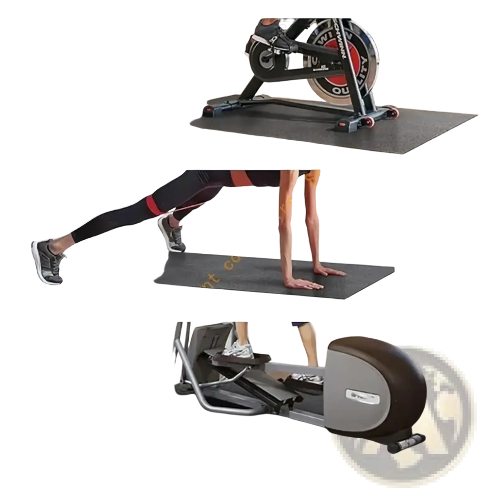 Black rubber exercise equipment mat set 2 pcs made of pvc for floor protection during workouts