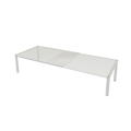 Expandable white metal shoe rack storage organizer with extendable mesh surface and slim adjustable legs