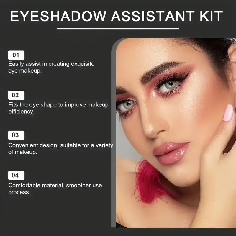 Eye makeup kit stencil and brush set featuring a sleek modern design for precise comfortable application in a makeup tool kit