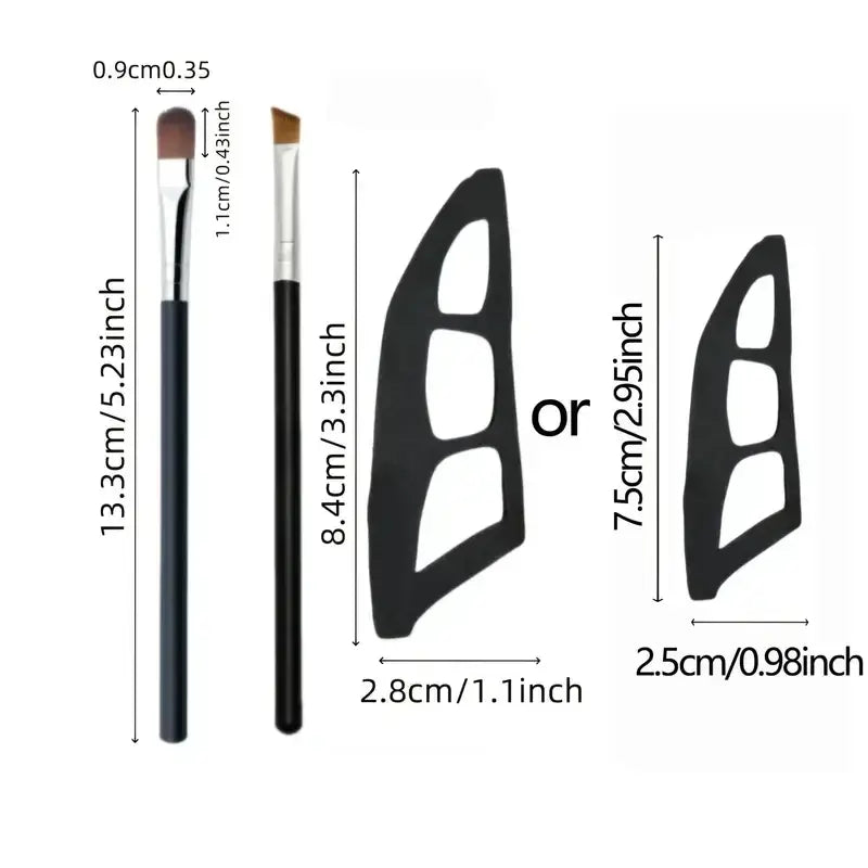 Set of three black handled eye makeup brushes with silver ferrules for precise application in eye makeup kit