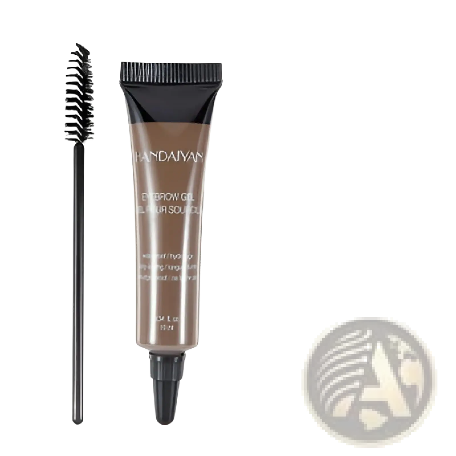 Caramel-colored eyebrow henna gel waterproof liquid tint tattoo kit by handaiyan in a sleek black tube labeled 2# caramel