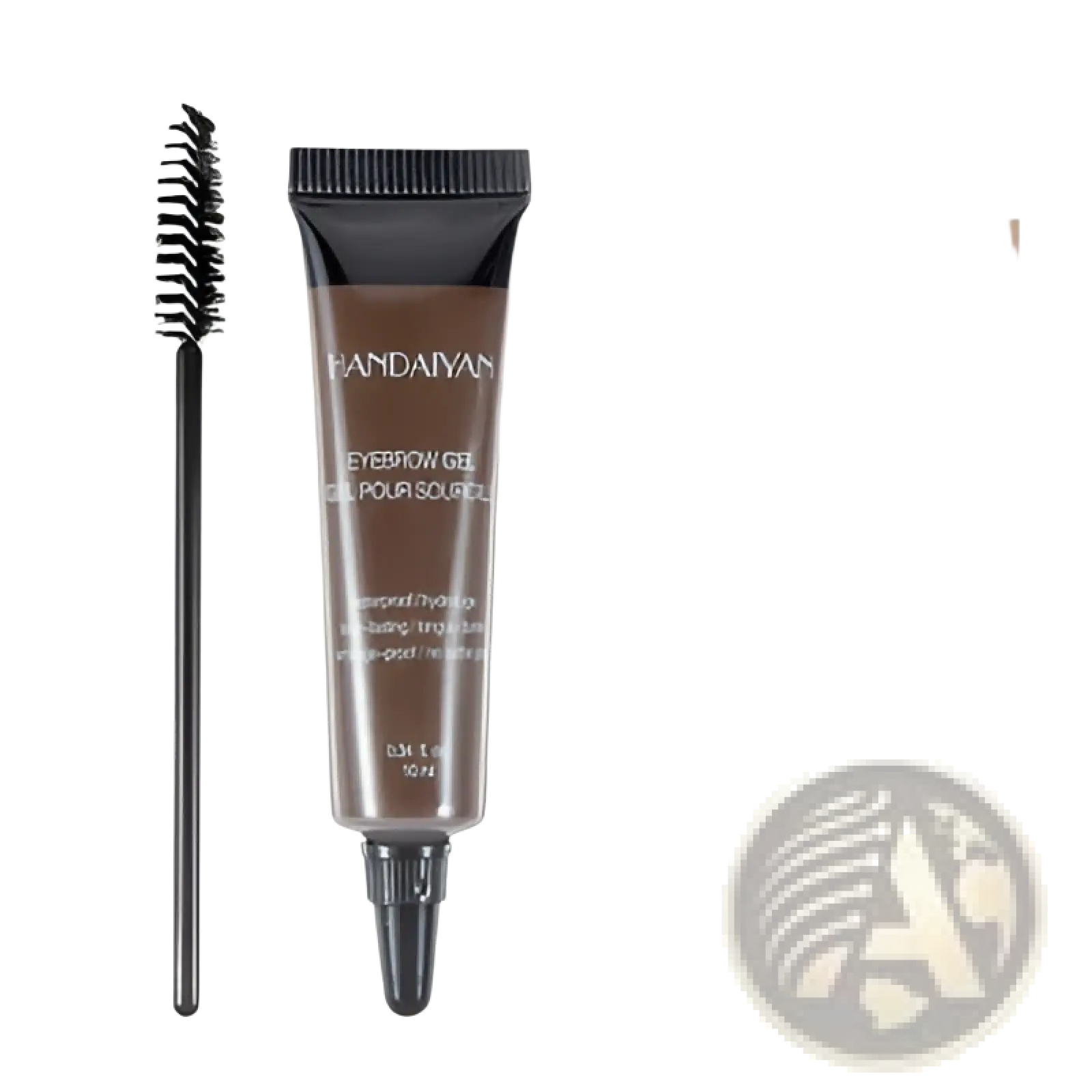 Brunette eyebrow henna gel waterproof liquid tint tattoo kit in sleek black tube with matching brush labeled 4 hashtag brunette