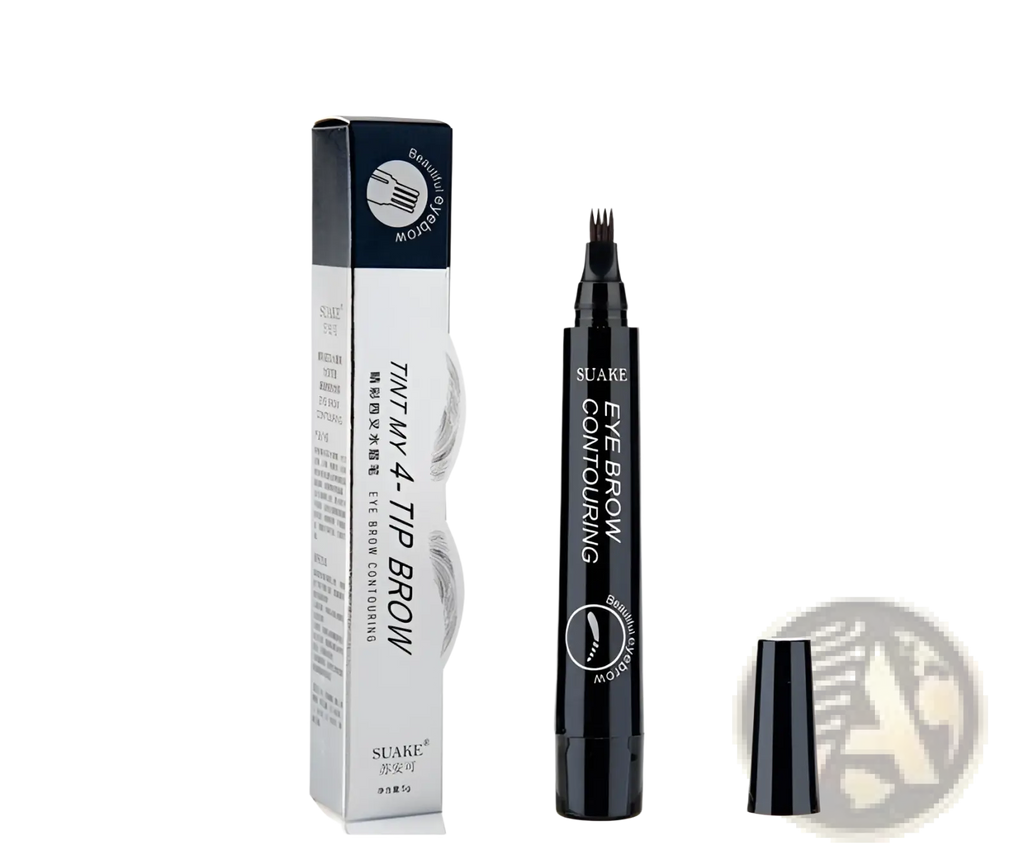 Black suake eyebrow pencil waterproof long lasting with fine multi-pronged tip for precise contouring application