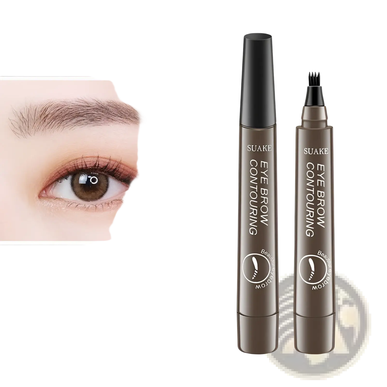 Gray brown suake eyebrow contouring pen set of three waterproof long lasting 4 claw eyebrow pencils