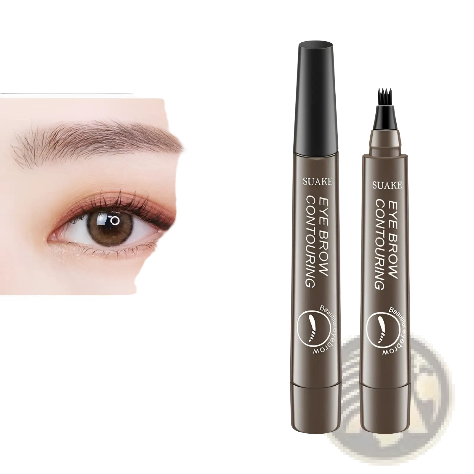Gray brown suake eyebrow contouring pen set of 5 waterproof long lasting 4 claw pencils for precise shaping