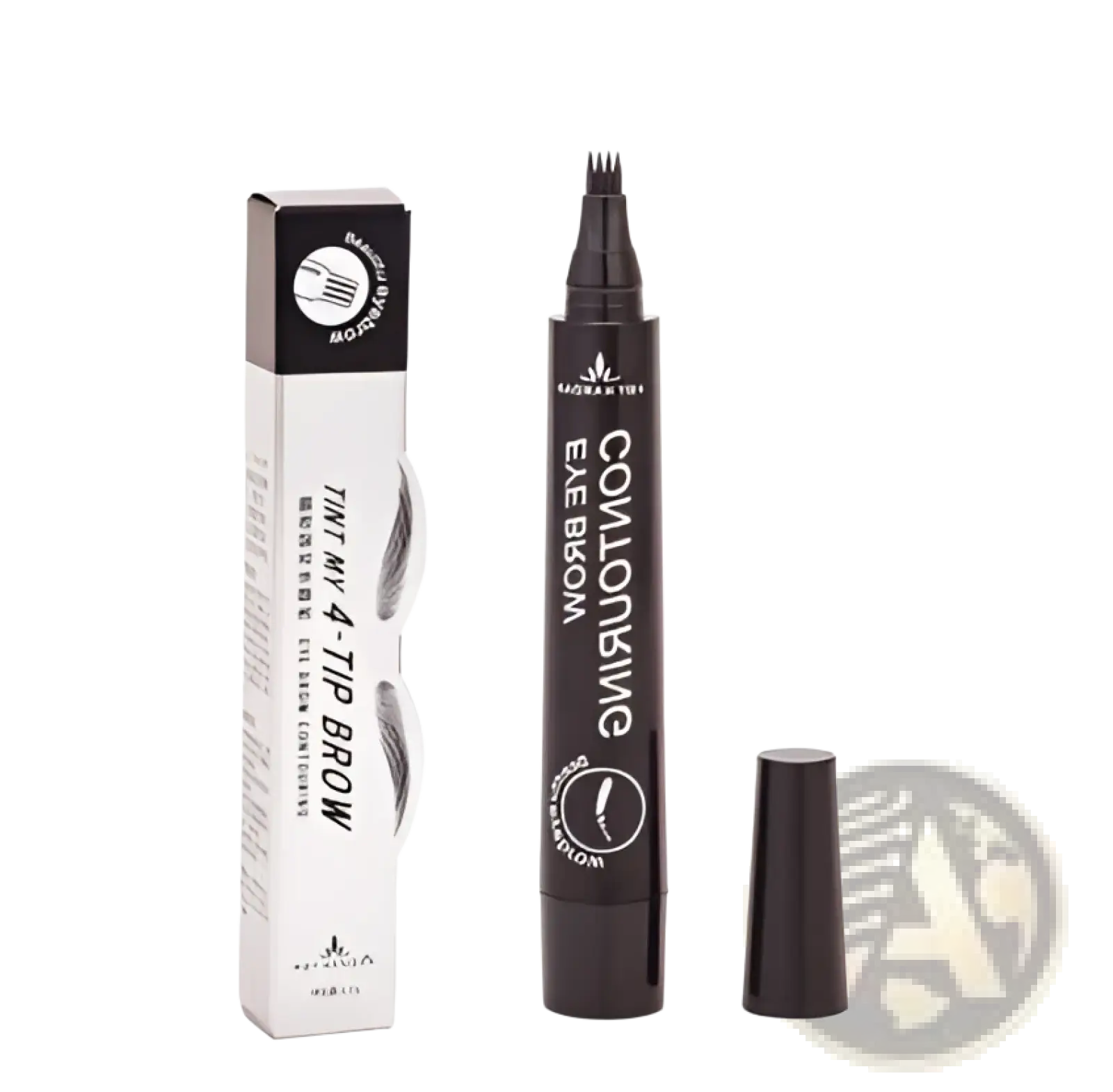 Black eyebrow pencil waterproof long lasting 4 claw pen with fine angled tip and interchangeable brush attachments